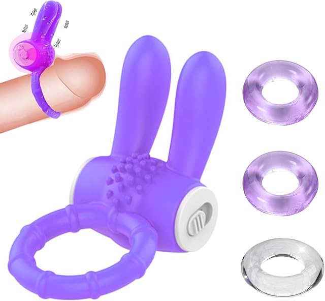 Vibrating Cock Ring Rabbit Penis Ring Vibrator Adult Sex Toy for Longer Harder Stronger Penis Vibrators Clitorals Stimulator Cock Vibrator Couples Adult Sex Toys & Game for Men Women