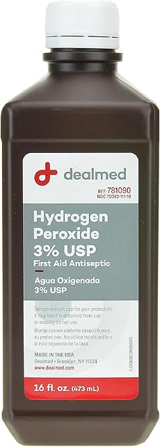 Dealmed Hydrogen Peroxide 3% USP ? 16 fl oz USA Made Hydrogen Peroxide Cleaner, Hydrogen Peroxide 3 Percent First Aid Cleaner, Hydrogen Peroxide Solution for First Aid Kit and Medical Facilities
