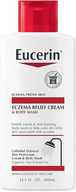 Eucerin Eczema Relief Cream Body Wash, Eczema Body Wash with Colloidal Oatmeal, Ceramide-3 and Licorice Root Extract, 135 Fl Oz Bottle