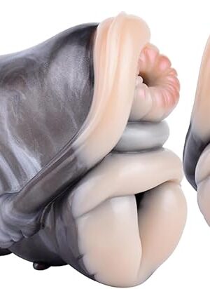 2 in 1 Double-Through Silicone Male Masturbator Cup, Fantasy Men Exercise Masturbator Vacuum Cup with Textures Adult Sex Toys for Men