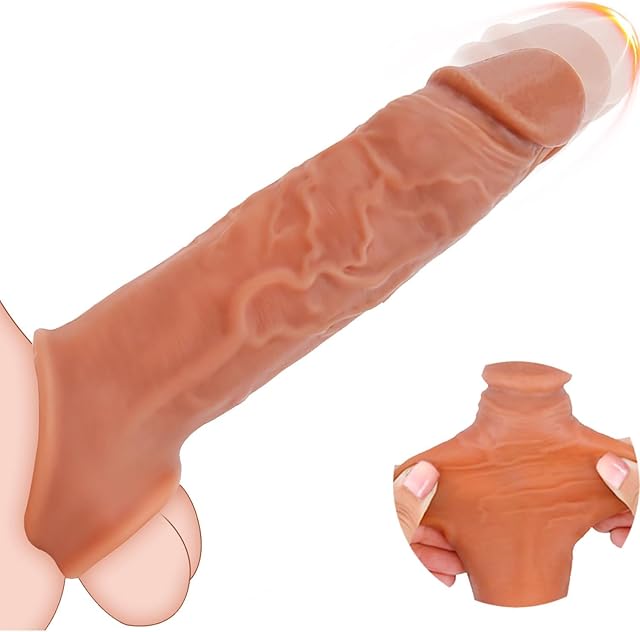 Condom There is a Slight Protrusion at The top Enhancement, Extender Enhancer (Brown)