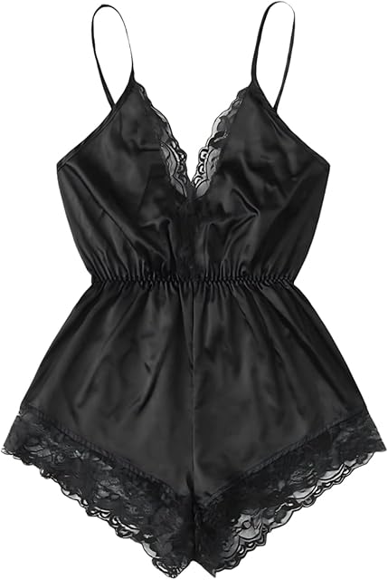 Women Sexy Silk Satin Lace Pajamas Sets Sleepwear Onesie Lingerie Sleep Loungewear Set Cami Tank Crop Tops Shorts Set