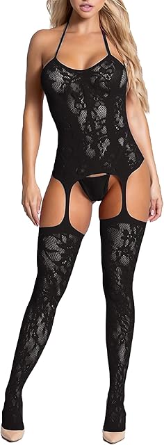 Women Sexy Bodystocking One Piece Badydoll Fishnet Lingerie Nightwear Plus Size