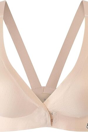 Women's Wireless Bra V Neck Seamless Bralette Soft Padded No Underwire Everyday Bras Plus Size Lounge Sleep Bra
