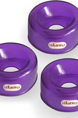 LeLuv Set of 3 Purple TPR Sleeves for EasyOp 2 inch Penis Pumps Medium Opening -I.D. 1.2" O.D. 2.6"