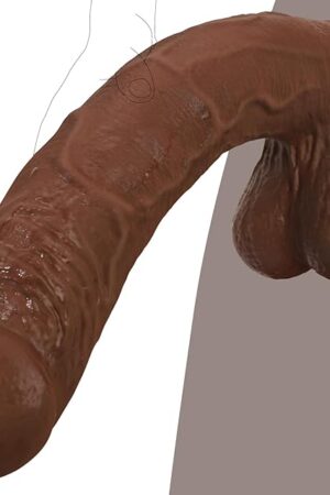 11 Inch Realistic Chocolate Huge Long Dildo Sex Toy, Big Black Dildo with Strong Suction Cup for Hands-Free Play, Lifelike Silicone Anal Dildos Adult Toys for Women Vaginal Anal Stimulation