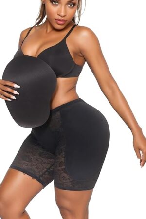Hip Enhancer Shapewear for Women Hip Dip Pads Bodyshaper Control Knickers Slimming Boyshorts Black