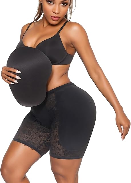 Hip Enhancer Shapewear for Women Hip Dip Pads Bodyshaper Control Knickers Slimming Boyshorts Black