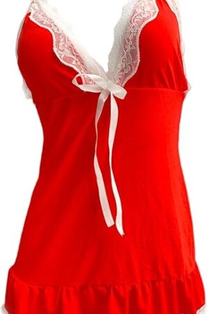 Women Chemise Modal Sleepwear V-Neck Full Slip Babydoll Lace Lingerie Sexy Nightgowns