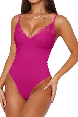 Women 2025 Sexy Lace Cami Bodysuits Backless Non See Through Slim Fit Summer Going Out Tops