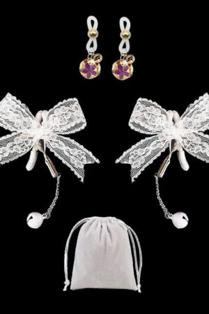 Bow Bells Nipple Breast Clamps Clips Nipple Noose Non Piercing Nipple Rings Body Jewelry for Sex Pleasure