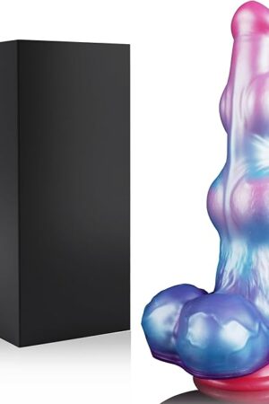 96" Huge Horse Dildo Monster Knot Dildo, Massive Wolf Dildos with 2 Big Knots, Fantasy Dog Knotted Dildos Animal Anal Toy with Strong Suction Cup, Adult Sex Toys for Women Men Couples