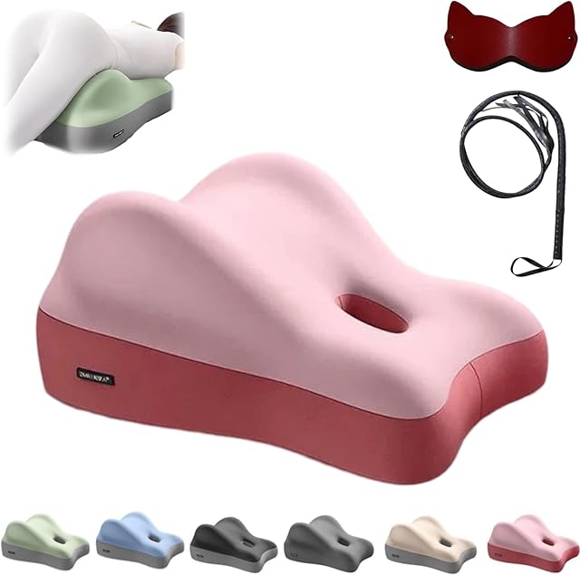 Instantly Perfect Position Pillow, Wedge Pillow for Adult Play, Butt Cushion for Couples Pillows, Low Profile Design, Multi Position Comfort for Bed (Pink)