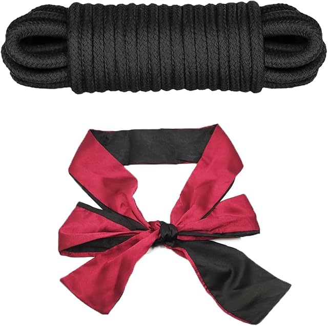 Bondage Restraints BDSM Kit Adult Sex Toys for Women Couples, BDSM Toys Bondage Gear & Accessories with 1Pcs Sex Blindfold Mask & 1Pcs Cotton Bondage Sex Rope, Bondage Set Bed SM Games Play Sex Toys