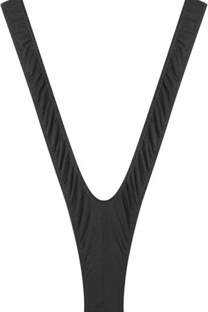 Women's Extreme Mini Sling Lingerie Micro Halter Ties Up Swimsuit, W-black C, One Size