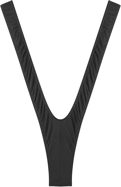 Women's Extreme Mini Sling Lingerie Micro Halter Ties Up Swimsuit, W-black C, One Size