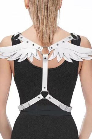 Women Punk Angel Wings Body Chest Harness,Punk Angel Wings Waist Harness,Punk Angel Wing Chest Body Harness