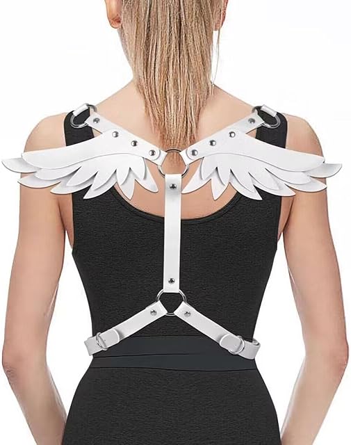 Women Punk Angel Wings Body Chest Harness,Punk Angel Wings Waist Harness,Punk Angel Wing Chest Body Harness