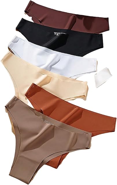 Women's 6-Pack Seamless Underwear Sexy Low Rise Stretch Moisture Wicking Breathable Cheeky Underwear for Women
