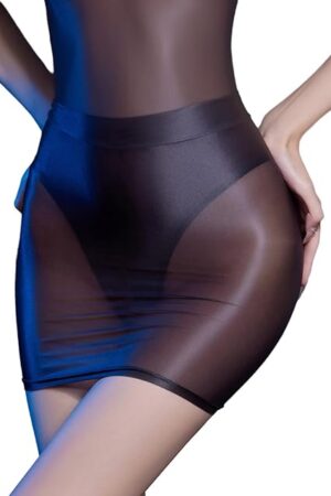 Women's Sheer Mesh Micro Mini Skirt See Through Half Slips Bodycon Pencil Skirt Lingerie
