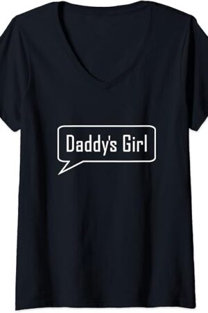 Womens Daddy's Girl DDLG Fetish, BDSM Daddy Dom Kink Gift V-Neck T-Shirt