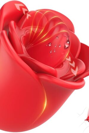 Clit Licker, Rose Sex Toy, Forceful Tongue Toy for Women, Rose Vibrator for Women's Oral Sex Pleasure Adult Aterori Toys & Games with 12 Vibration & 10 Tongue Licking Modes (Red)