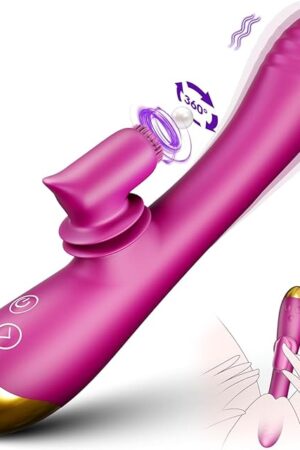 G Spot Vibrator Dildo Adult Sex Toys for Women, 2 in 1 Brush Vibrators Dildo with 3 Swing Modes and 8 Vibration Modes, Portable Womens Sex Toys, Waterproof Adult Toys for Nipple, Clit, Anal, G-Spot