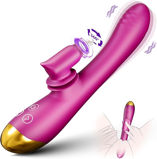 G Spot Vibrator Dildo Adult Sex Toys for Women, 2 in 1 Brush Vibrators Dildo with 3 Swing Modes and 8 Vibration Modes, Portable Womens Sex Toys, Waterproof Adult Toys for Nipple, Clit, Anal, G-Spot