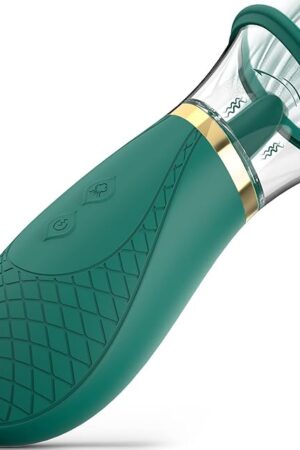 Jesbenna Clitoral Sucking Vibrator Sex Toys, 3 Sucking 9 Licking Modes Nipples Clit Sucker for Quick Orgasm, Tongue Vibrators Adult Toys for Women Couples, Green (S337)