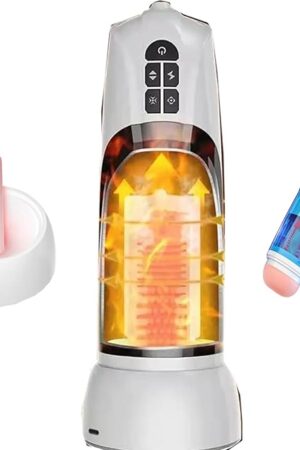 Hands Free Male Masturbator - Automatic Sucking Sex Toys with 7 Thrusting & Suction Mode + Sound + Wall Mount, Heated Pocket Pussy Blowjob Masturbation Cup Dick Sexual Stimulation Device Adult Stroker
