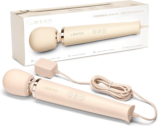 Le Wand Plug-in Wand Vibrator - Vibrating Wand Massager - Cream