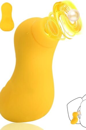 Clitoral Suction Vibrator Adult Toy Mini Yellow Duck with 7 Vibration and Suction Modes, IPX7 Waterproof USB Portable Silent Nipple Clitoral Stimulator Sex Toy for Beginner Women and Couples