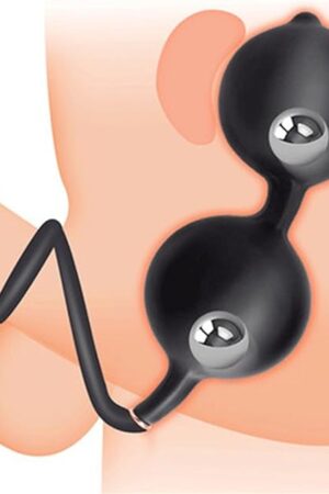 Double-Bead Inflatable Anal Plug for Men and Women, Inflatable Butt Plug with Steel Beads, Double-Ring Inflatable Anal Plug Adult Sex Toy