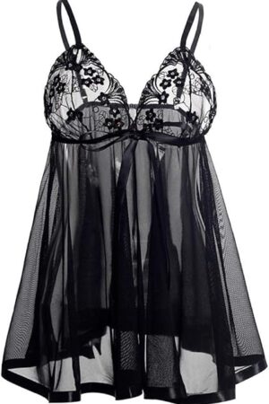 Women Plus Size V-Neck Strap Lace Sexy Babydoll Lingerie Corset Nightwear Chemise