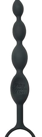 Fifty Shades of Grey Pleasure Intensified Black Silicone Anal Beads - Graduated Size - 7.5 inch