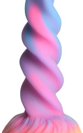 Glow-in-The-Dark Unicorn Silicone Dildo for Men, Women & Couples. Firm and Flexible, Suction Base, Fantasy Dildo, Unique Texture. Premium Phthalate-Free & Body-Safe Silicone. 1 Piece.