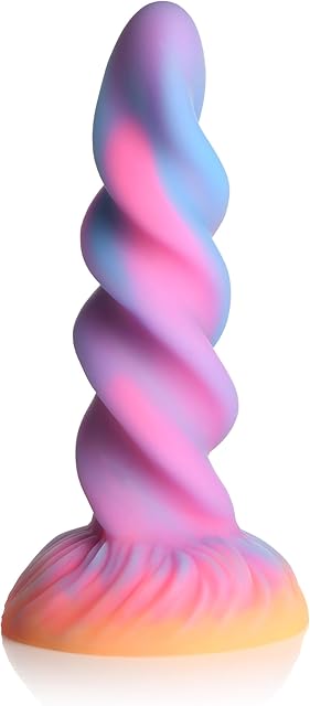 Glow-in-The-Dark Unicorn Silicone Dildo for Men, Women & Couples. Firm and Flexible, Suction Base, Fantasy Dildo, Unique Texture. Premium Phthalate-Free & Body-Safe Silicone. 1 Piece.