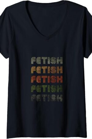 Womens Love Heart Fetish Tee Grunge Vintage Style Black Fetish V-Neck T-Shirt