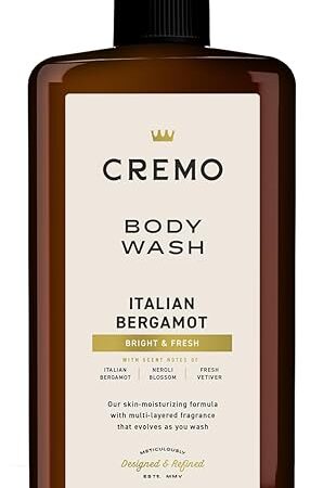 Cremo Rich-Lathering Italian Bergamot Body Wash for Men, Notes of Italian Bergamot, Neroli Blossom, and Fresh Vetiver, 32 Fl Oz