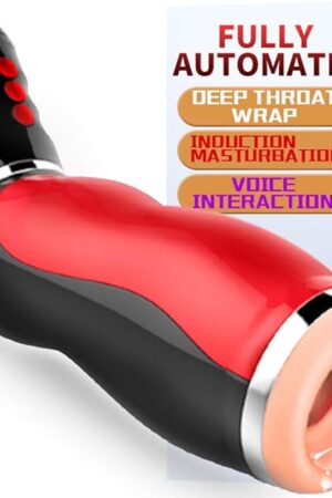 AI Deep Throat Licking Moan Automatical Male Sucker Electric Clip Suckion Cup 5 Clamp 9 Modes
