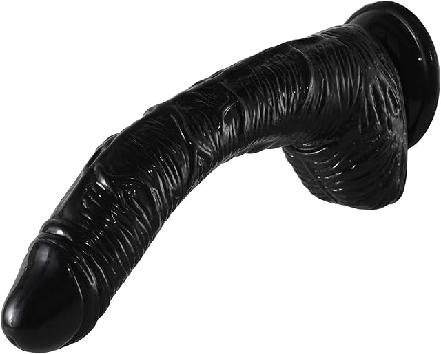 10.6 Inch Realistic Black Big Dildo Adult Sex Toys for Women, G Spot Stimulator Vagina Anal with Strong Suction Cup for Hands-Free Play, Curved Veined Huge Dildos and Lifelike Balls