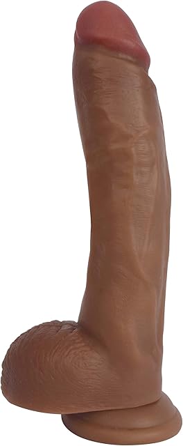 Jock Dark Bareskin Dildo with Balls - 9 Inch