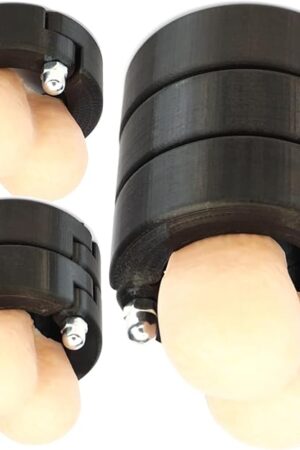 Adjustable CBT Ranger-Max Ring Set for Scrotum and Testicles by Nova Lux  Modular Male Erotic Toy with Stackable Half-Rims, spacers, and Tightening kit  Made in The European Union