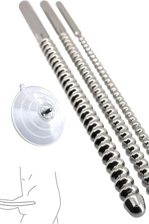 304 Stainless Steel Urethral Dilator Sound Sex Toys-catheters & Sounds Adult Toy Male Penis Plugs, Male Masturbator Urethral Stimulation Toy, Equipped with Urethra Sound Suction Cup(039 inch)