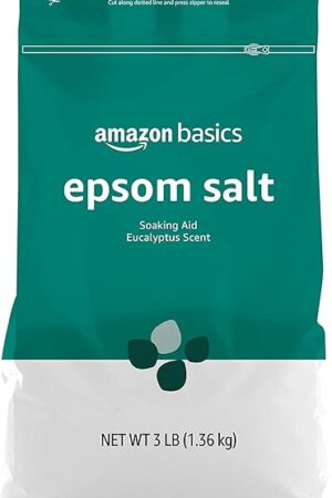 Amazon Brand - Solimo Epsom Salt Soaking Aid, Eucalyptus Scented, 3 Pound