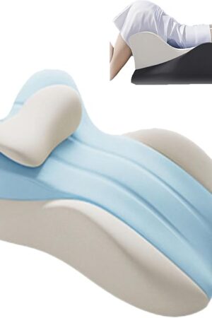 Butt Cushion for Couples, Ergonomic Memory Foam Pillow - Waterproof Posture Support Pillow for Intimacy, Modern & Simple Style Cushion Suitable for Home Use (Blue and White)