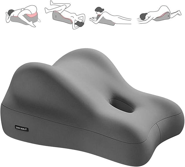 Butt Cushion for Couples, Low-Profile Design, Couples Pillow for Intimacy, Pillow Memory Foam, Provides Waist and Neck Support, Recovers After Impact, Ideal to Sitting and Lying (Grey)