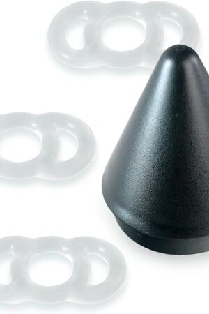 LeLuv Loop Handle Penis Tension Rings Eyro Clear Silicone Bundle with Easyop 2.25 inch Loader Cone .6 inch Unstretched Diameter 3 Pack