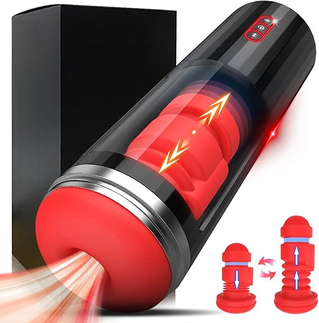 Automatic Blowjob Sex Machine Male Masturbator, Adult Sex Toys for Men, Thrusting Vibrating Hands Free Men's Sex Toy Stroker Penis Vibrator, Masturbators Pocket Pussy for Men Pleasure Realistic