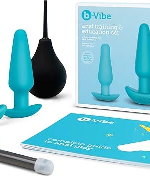 b-Vibe Training Anal Plug Set - 7 Piece Silicone Butt Plug, Anal Toys for Adults - Blue